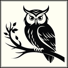Obraz premium Night Owl Silhouette, Night