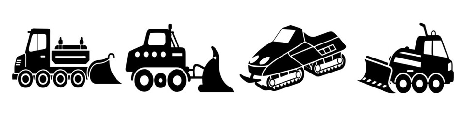 snowmobile icon, snowmobile silhouette vector illustration-simple silhouette illustration of snowmobile, perfect for snowmobile logos and icons