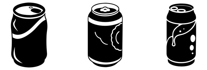 soda can icon, soda can silhouette vector illustration-simple silhouette illustration of soda can, perfect for soda can logos and icons