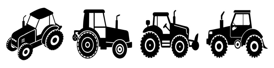 tractor icon, tractor silhouette vector illustration-simple silhouette illustration of tractor, perfect for tractor logos and icons