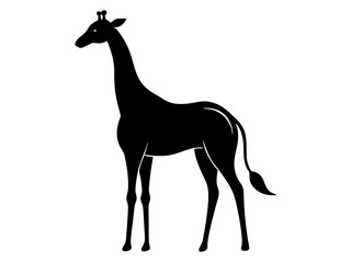Giraffe Silhouette Vector & Wildlife Animal Icon SVG