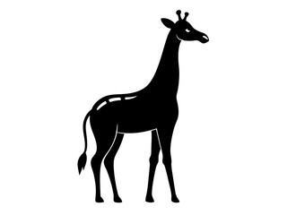 Giraffe Silhouette Vector & Wildlife Animal Icon SVG