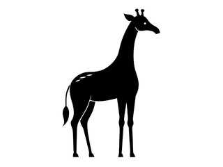 Giraffe Silhouette Vector & Wildlife Animal Icon SVG