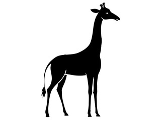 Giraffe Silhouette Vector & Wildlife Animal Icon SVG