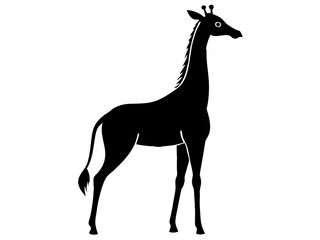Giraffe Silhouette Vector & Wildlife Animal Icon SVG