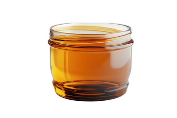 Amber liquid in glass jar studio shot clean background warm light rich color smooth surface elegant