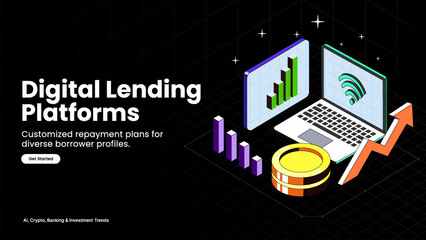 Digital Lending Platforms – Revolutionizing Borrowing with Apps, Money Flow, and Fintech Innovation | Financial Services and Technology Vector Design