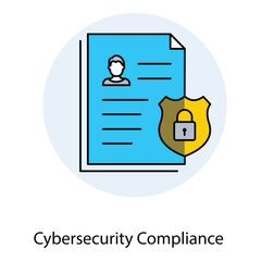 Data Privacy Cybersecurity Compliance Vector Icon Design, network protection, information law