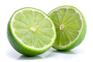 fresh lime cut in half image isolated on white background