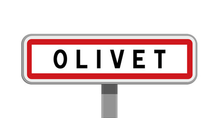 Panneau sur poteau d'Olivet, Loiret, Centre-Val de Loire