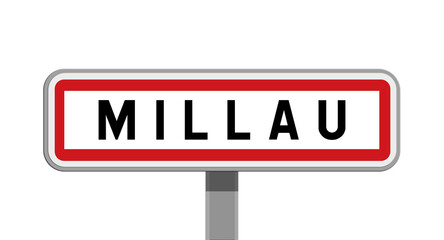 Panneau sur poteau de Millau, Aveyron, Occitanie