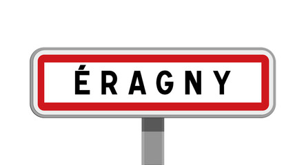 Panneau sur poteau d'Éragny, Val-d'Oise, Île-de-France
