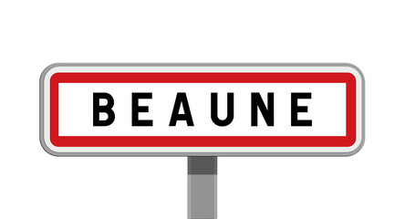 Panneau sur poteau de Beaune, Côte-d'Or, Bourgogne-Franche-Comté