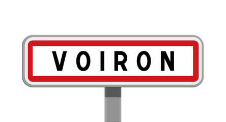 Panneau sur poteau de Voiron, Isère, Auvergne-Rhône-Alpes