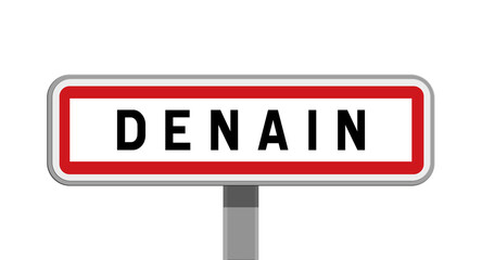Panneau sur poteau de Denain, Nord, Hauts-de-France