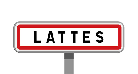 Panneau sur poteau de Lattes, Hérault, Occitanie