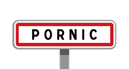 Panneau sur poteau de Pornic, Loire-Atlantique, Pays de la Loire