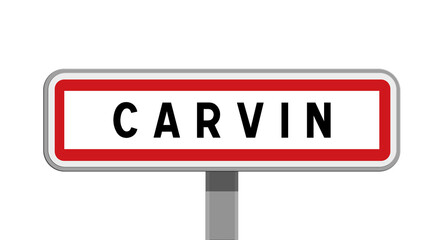 Panneau sur poteau de Carvin, Pas-de-Calais, Hauts-de-France