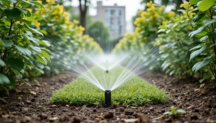 Design a system that intelligently controls irrigation water usage based on weather conditions, soil moisture levels