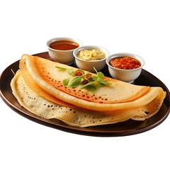 Masala Dosa Isolated on Transparent Background