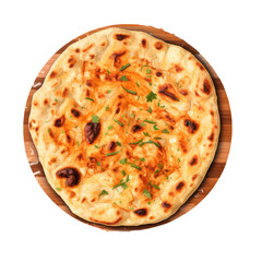 Traditional Aloo Paratha on White Background The Popular Street Food