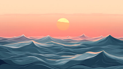Calm ocean waves at sunset. (8)