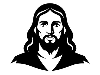 Jesus Christ Silhouette Vector & Christian Religious Icon SVG 