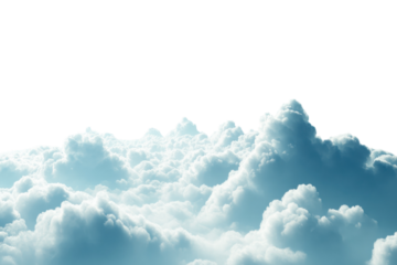 Serene above the cloudscape a breathtaking view of fluffy white clouds under a bright blue sky
