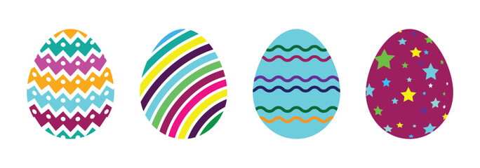 Easter eggs icon set. Set of decorated ester eggs vector. Spring easter, colorful easter eggs
