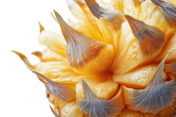 Golden pineapple core close up vibrant hues detailed texture soft light natural beauty