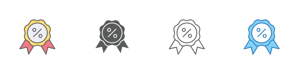 Discount Icon Set Multiple Style Vector Collection