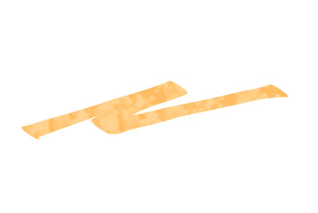 マーカーペンで描いたようなアンダーライン：オレンジ 水彩風