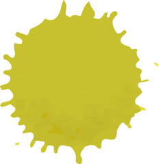 jagged mustard blot with textured paint splash shape.