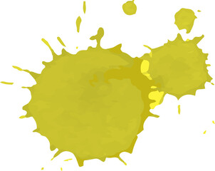 two mustard ink splashes with different sizes.