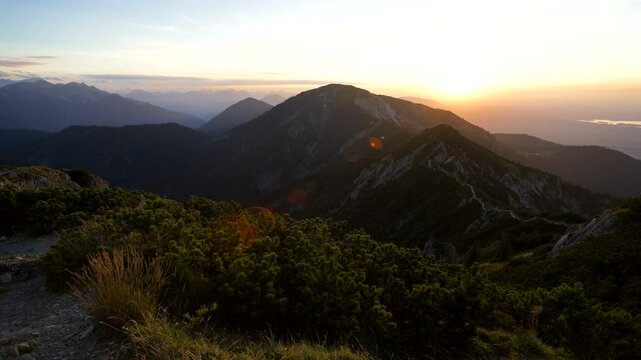 Sunset at mountain Heimgarten, Bavaria, Germany