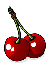 This is an illustration of two cherries
