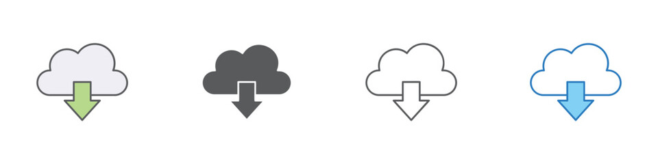 Download Icon Set Multiple Style Vector Collection