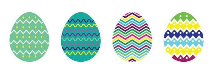 Set of colorful easter egg icon vector illustration.