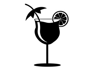 Cocktail Glass Silhouette Vector & Drink Icon SVG