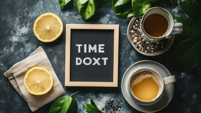 Relaxing tea time, dark backdrop