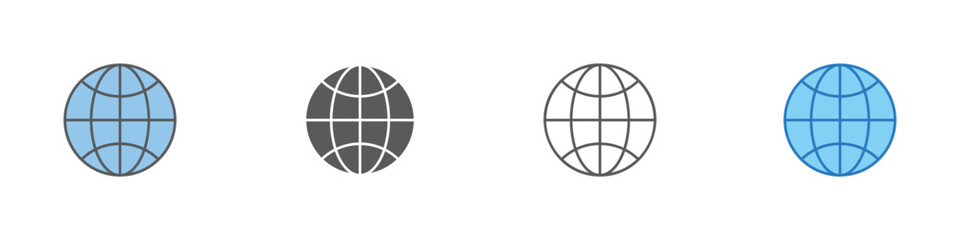 Global Icon Set Multiple Style Vector Collection