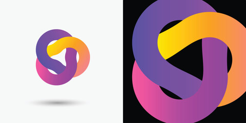 abstract circle movement flow, networking communication community unity diversity charity logo, global business connection teamwork symbol