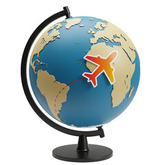 Fototapeta premium Travel Globe, Airplane, World Map