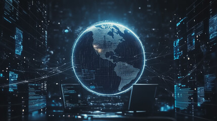Professional business people , An analyst uses a computer and dashboard for data business analysis and innovation of Data Management System with KPI and metrics connected to the database for technolo
