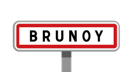 Panneau sur poteau de Brunoy, Essonne, Île-de-France