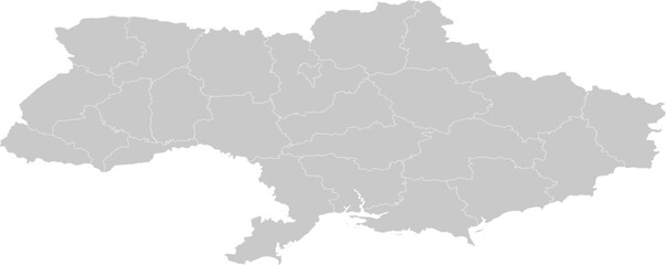 Ukraine administrative vector map with level 1 region boundaries – PPT-compatible & fully editable by region