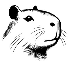 Capybara head silhouette