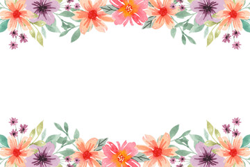 Watercolor flowers background vector for design.