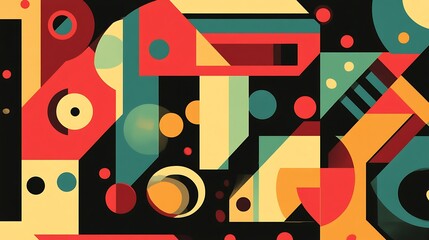 Abstract geometric shapes in vibrant colors. (2)