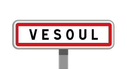 Panneau sur poteau de Vesoul, Haute-Sa&ocirc;ne, Bourgogne-Franche-Comt&eacute;